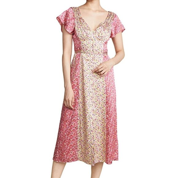 Cinq A Sept Jessica Floral Midi dress, size 4, New with tag, pink multi - Picture 1 of 16